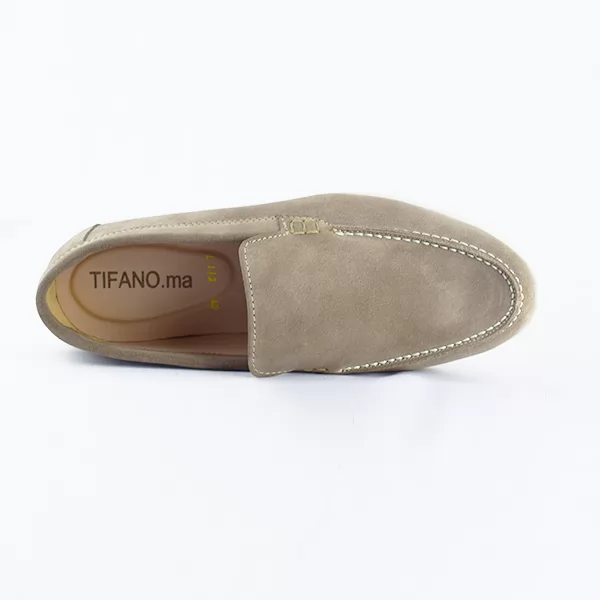 Mocassin pour homme 112 gris clair daim  ..........  miniature